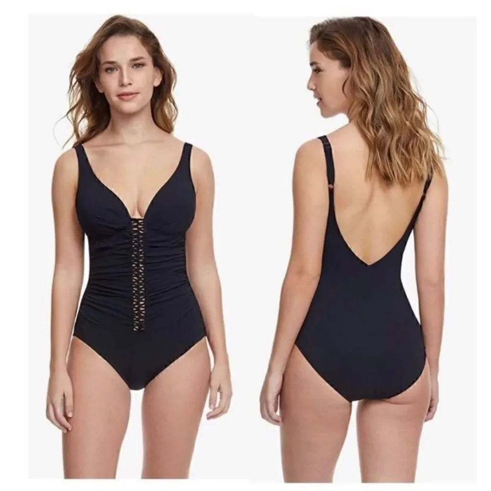 Profile by Gottex Women's Standard The Twist V-Neck One Piece